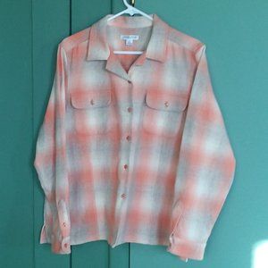 Womens Plaid XL Pendleton Wool Button Front Shirt